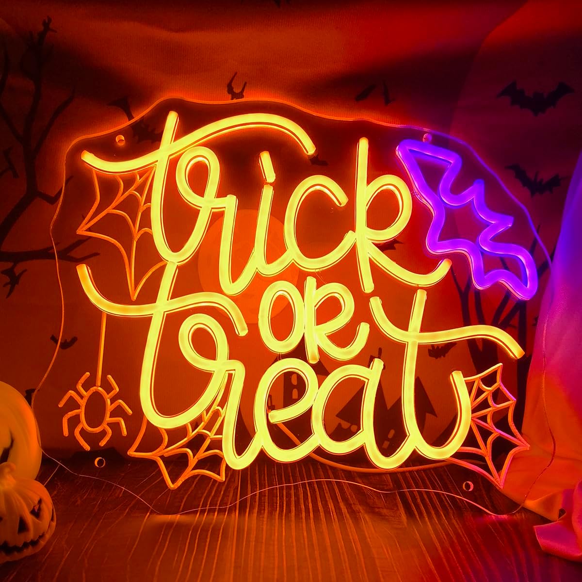 Home Decor Lighting Tricks - Trick or Treat LED Neon Sign