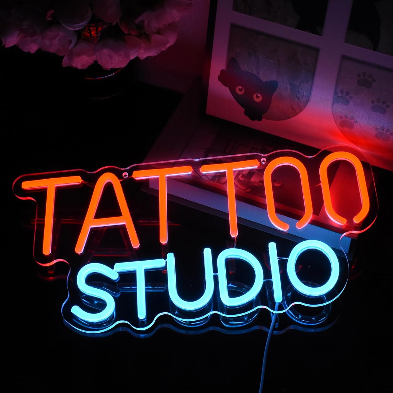 Garage Lighting Decor - Dimmable Tattoo Studio Neon Sign Led