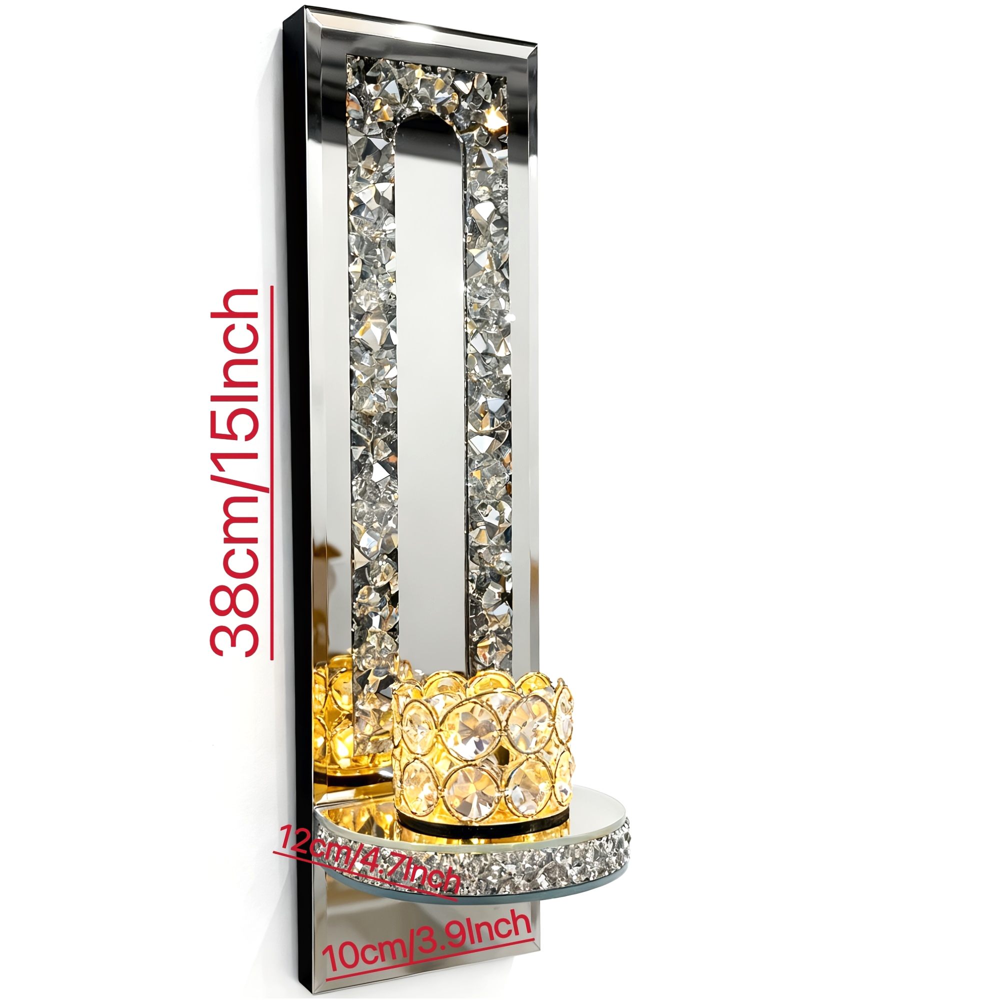 Candle Holder Set - 2-Piece Elegant Golden Wall Candle Holders