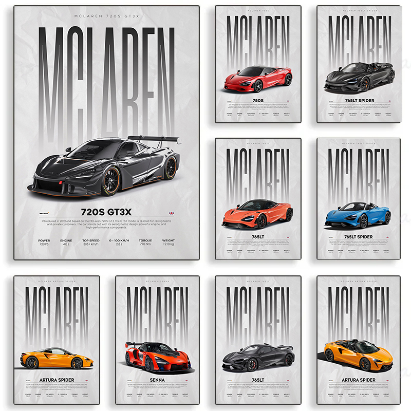 Lighting Mcqueen Wall Decor - Luxury Super Car Race Cars M-MMclarens
