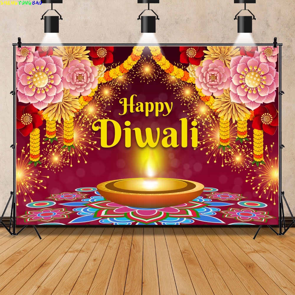 Lighting Decor For Diwali - Happy Diwali Backdrop India Festival of