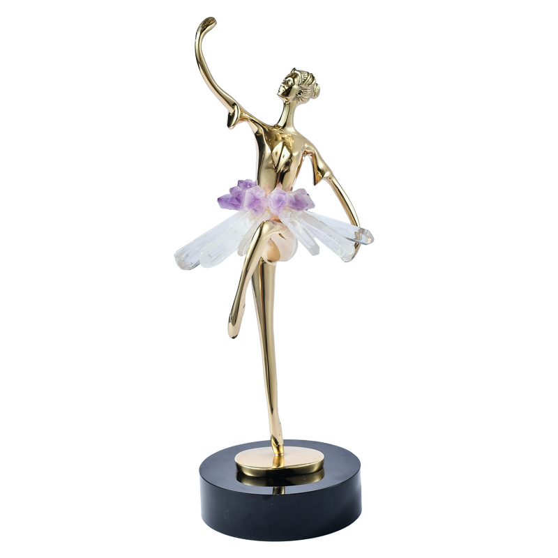Lighting Decor For Diwali - Light Luxury Crystal Brass Ballet Girl