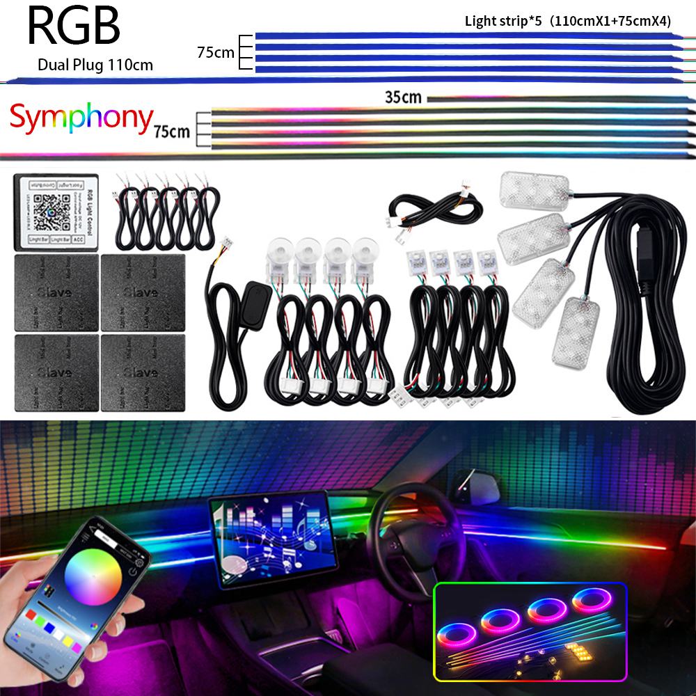 Lighting Bolt Decor - Universal Led Car Ambient Light RGB