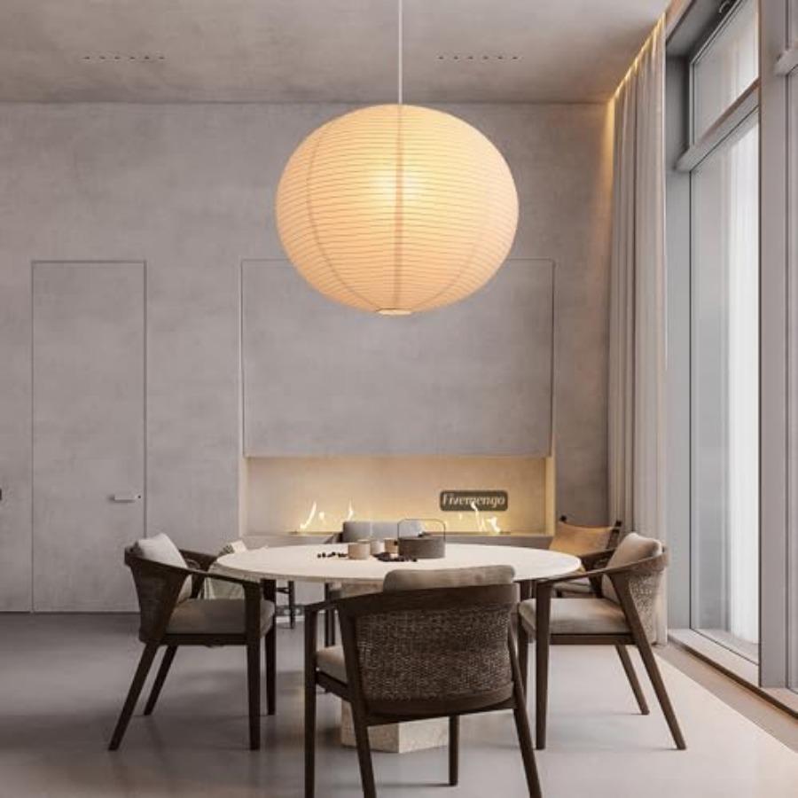 Large Rice Paper Pendant Light - Lantern Paper Solar ulasan dan harga