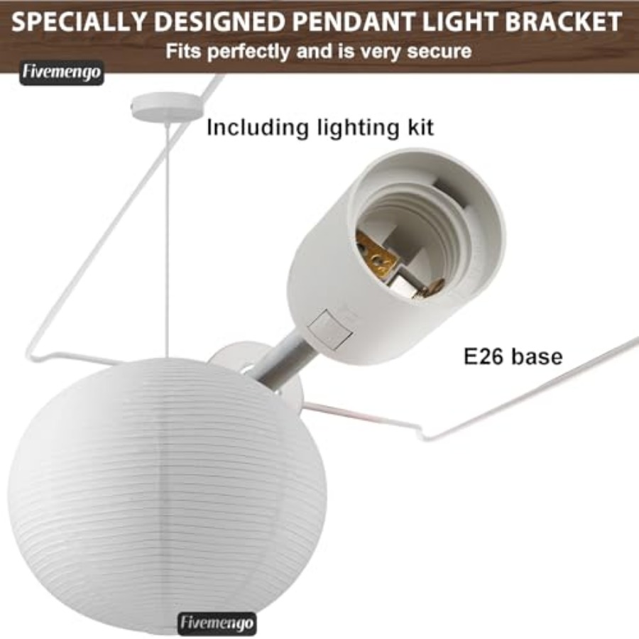 Large Rice Paper Pendant Light - Lantern Paper Solar ulasan dan harga