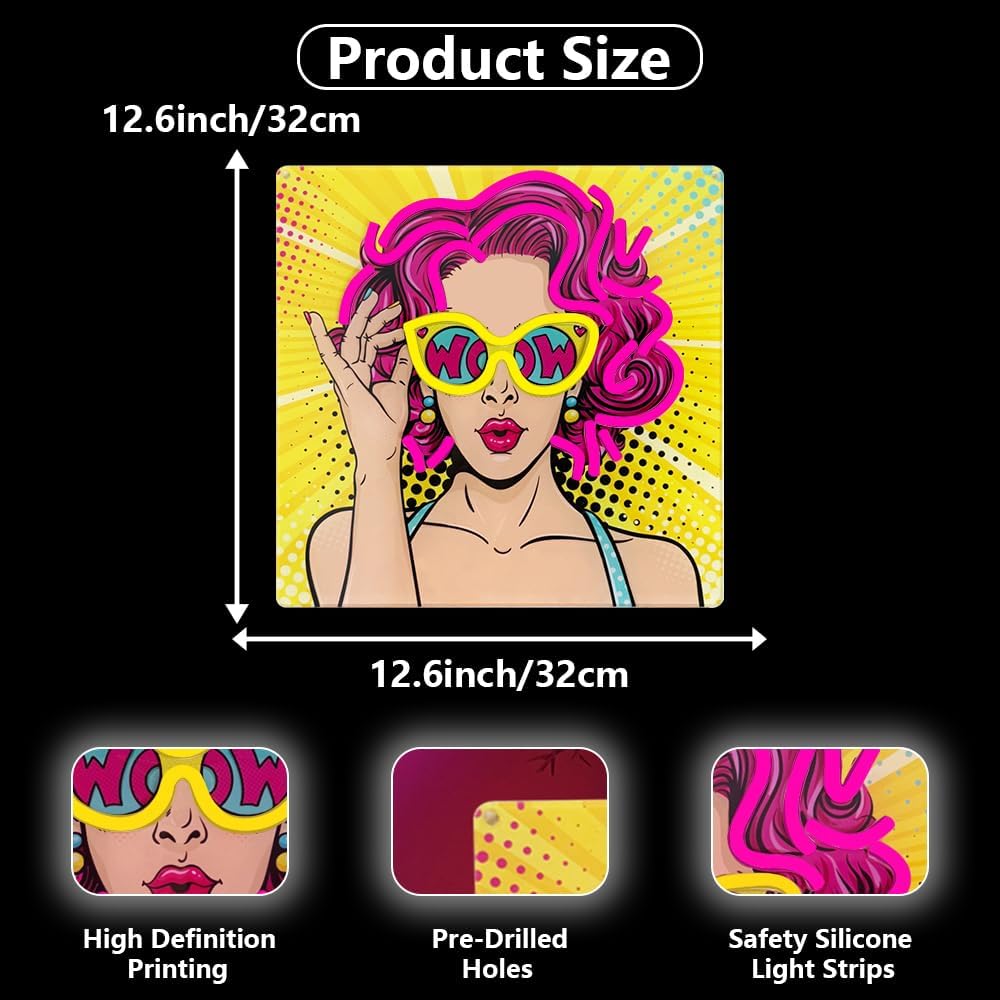 Wow Lady Neon Signs for Wall D - Lighting Decor Wow ulasan dan harga