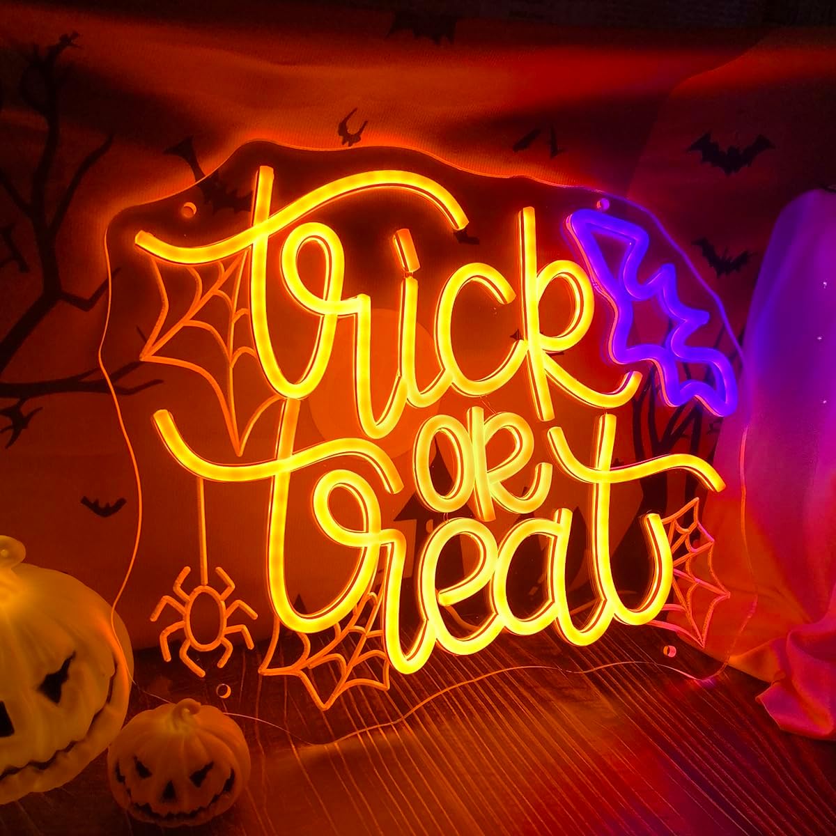 Trick or Treat LED Neon Sign U - Home Decor Lighting Tricks ulasan dan harga