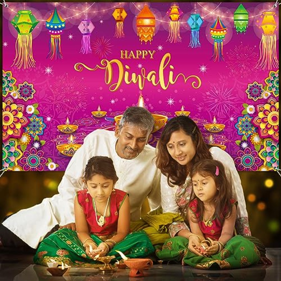 Happy Diwali Backdrop Banner D - Lighting Decor For Diwali ulasan dan harga