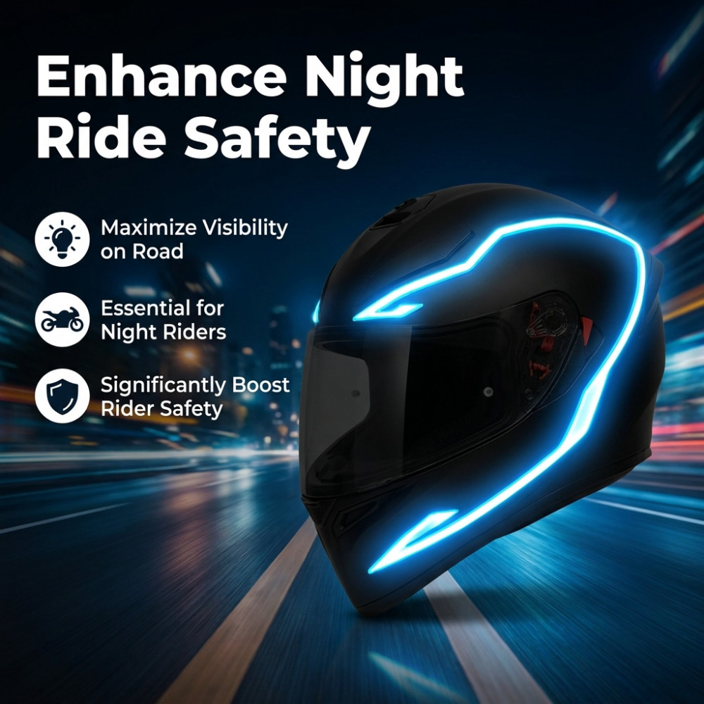 Motorcycle Helmet Light Night  - Lighting Bolt Decor ulasan dan harga