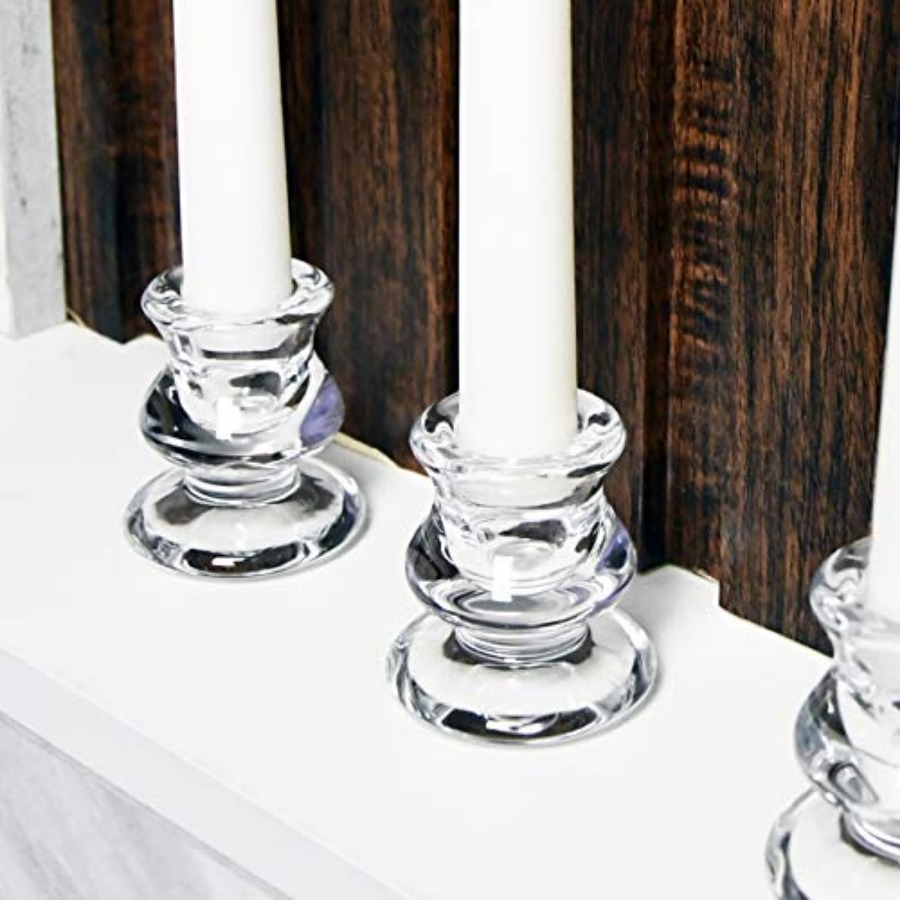 Clear Glass Candlestick Holder - Candle Holder Set ulasan dan harga