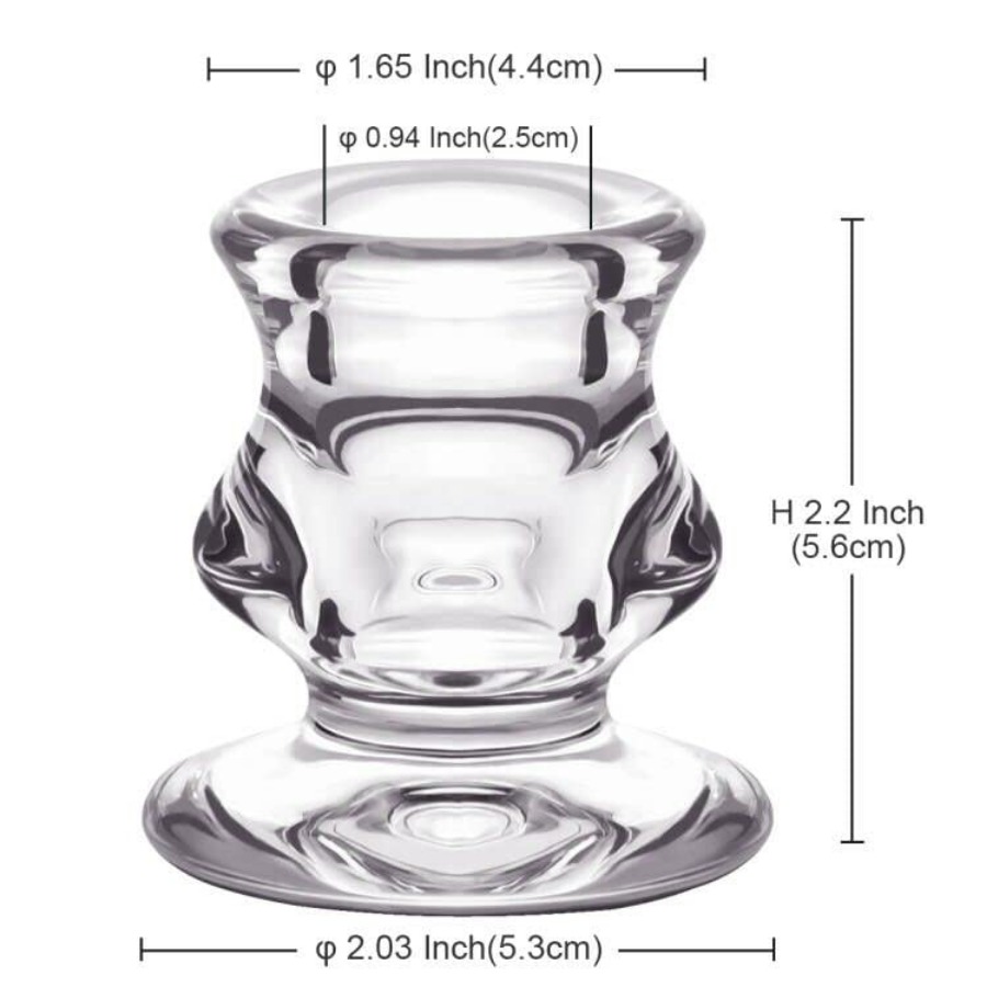 Clear Glass Candlestick Holder - Candle Holder Set ulasan dan harga