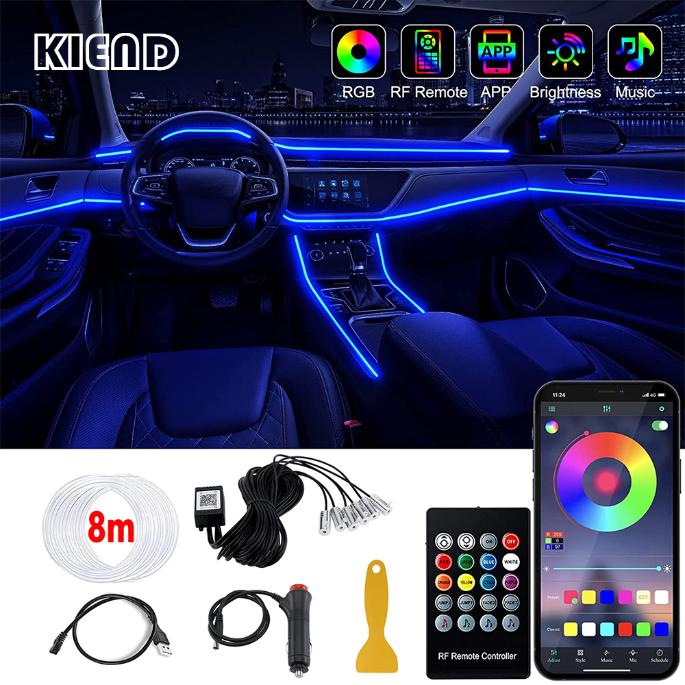LED Car Interior Ambient Strip - Lighting Bolt Decor ulasan dan harga