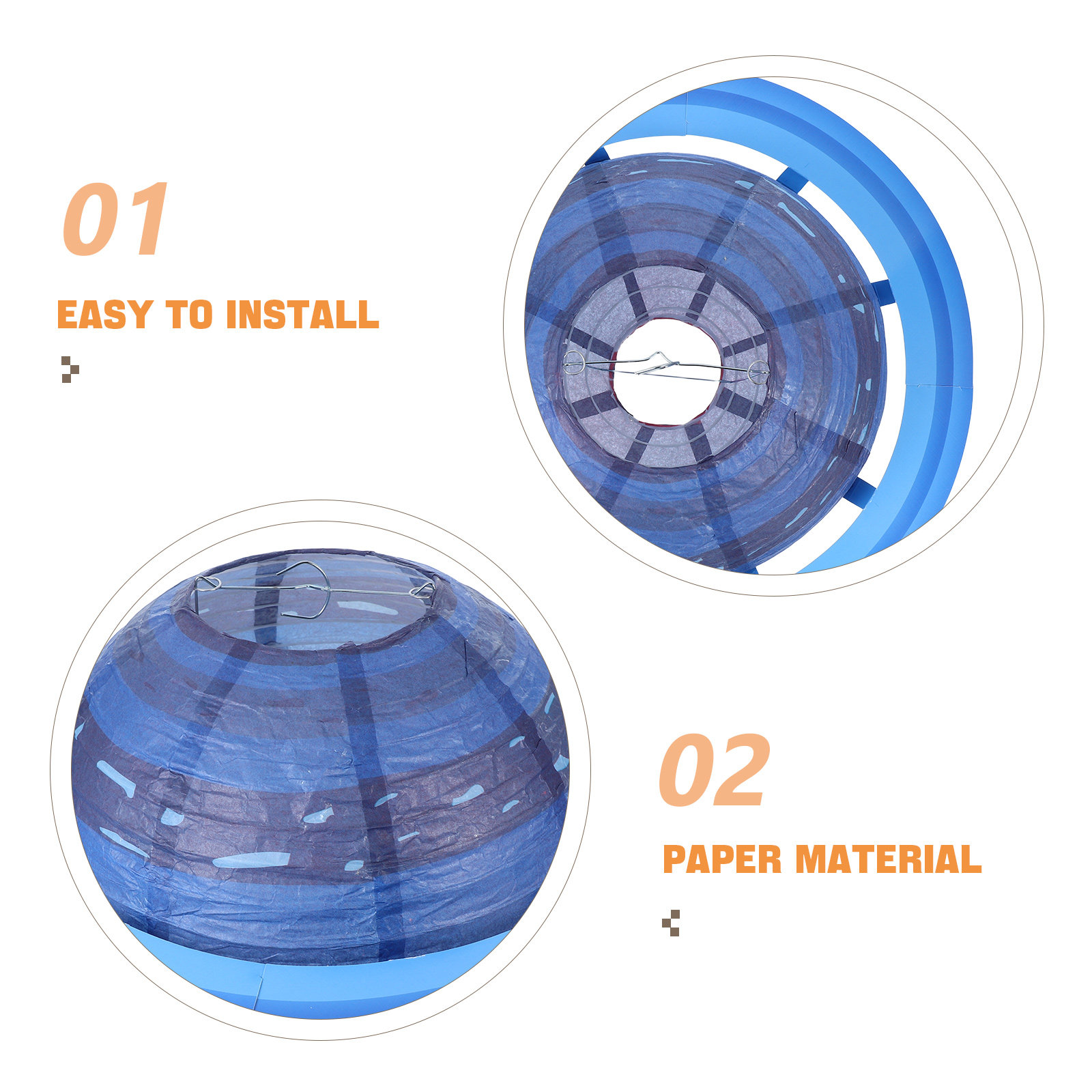 4Pcs Vibrant Paper Planet Lant - Lantern Paper Solar ulasan dan harga