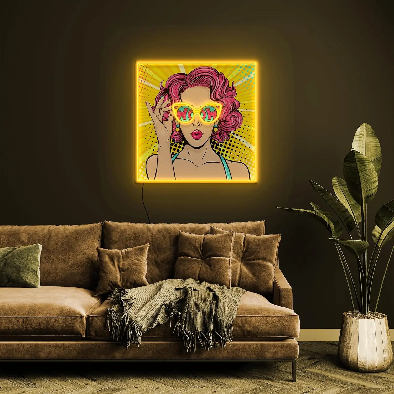 Moji Wow Neon Sign Dimmable Pi - Lighting Decor Wow ulasan dan harga