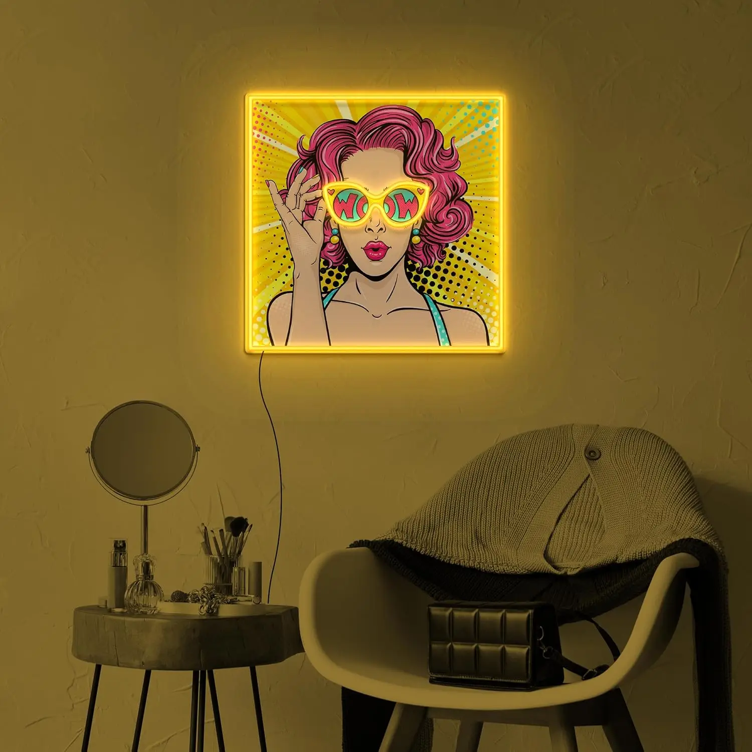Moji Wow Neon Sign Dimmable Pi - Lighting Decor Wow ulasan dan harga