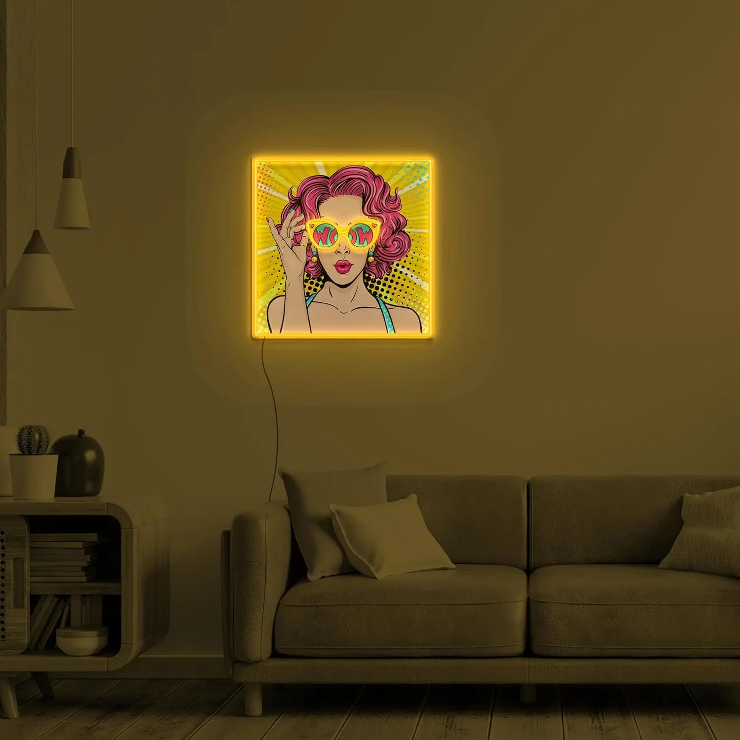 Moji Wow Neon Sign Dimmable Pi - Lighting Decor Wow ulasan dan harga