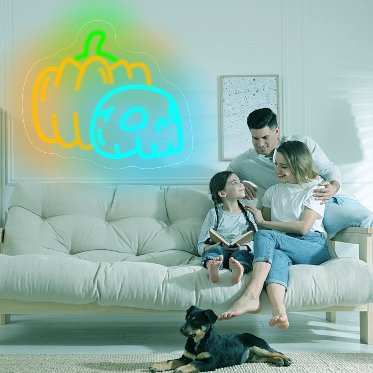 Pumpkin Skull Neon Sign USB Di - Home Decor Lighting Tricks ulasan dan harga
