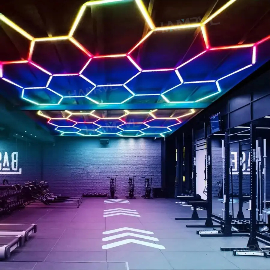Hexagonal LED Ceiling Light wi - Garage Lighting Decor ulasan dan harga
