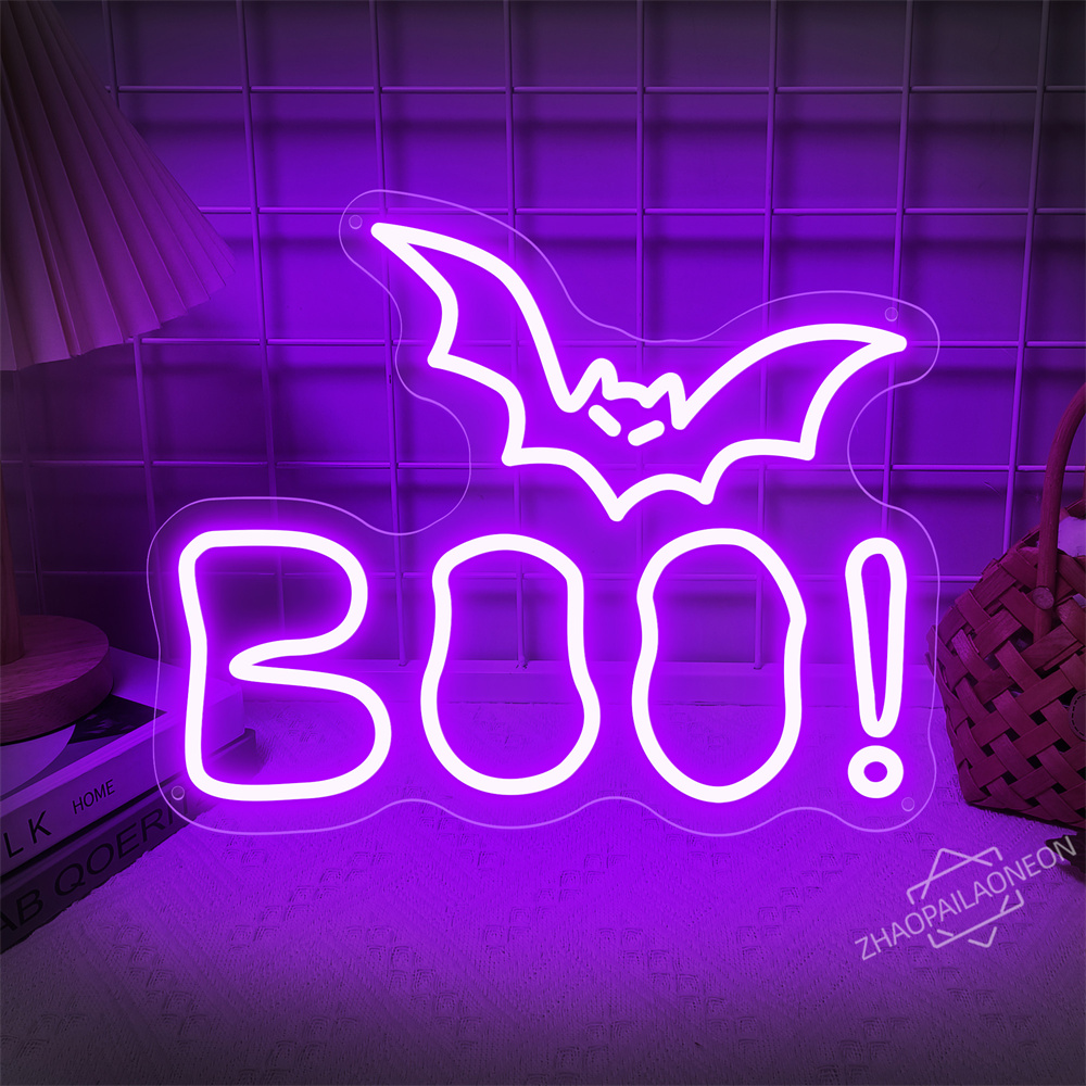 BOO LED Neon Sign Halloween Li - Home Decor Lighting Tricks ulasan dan harga