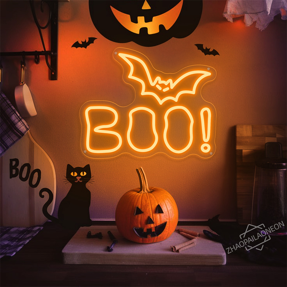 BOO LED Neon Sign Halloween Li - Home Decor Lighting Tricks ulasan dan harga