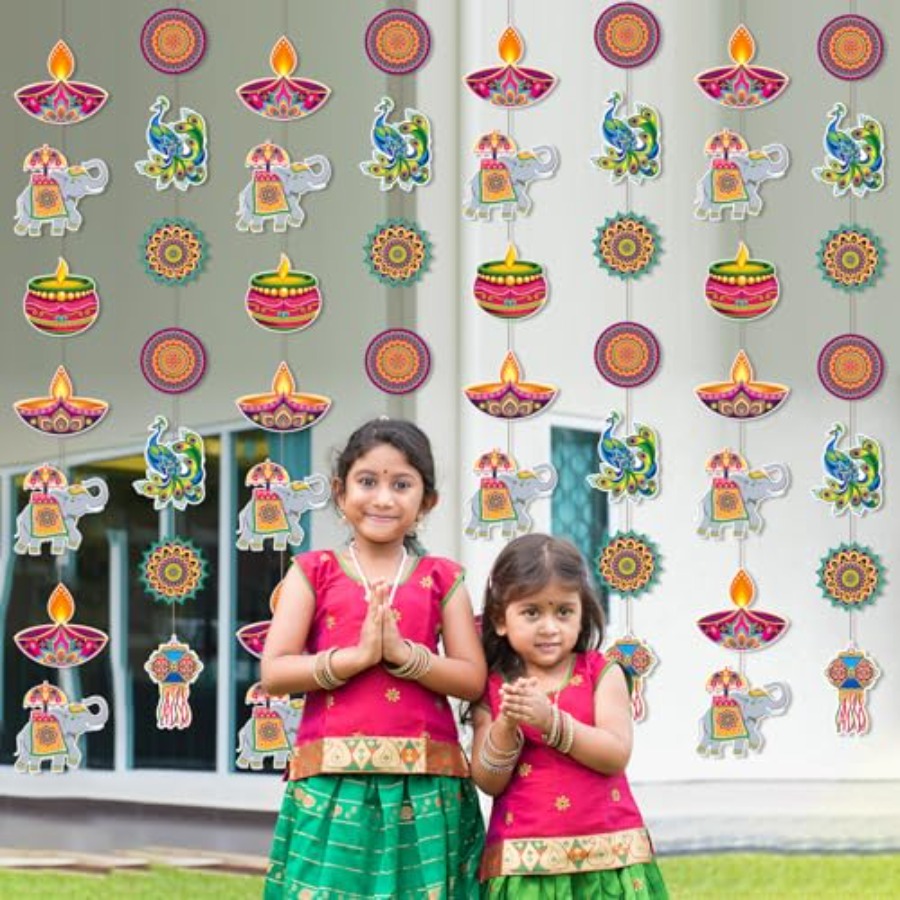 8 Pcs Happy Diwali Hanging Dec - Lighting Decor For Diwali ulasan dan harga