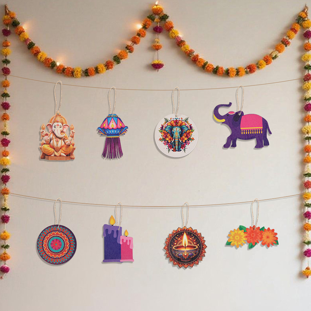 Diwali Themed Decor - Wooden C - Lighting Decor For Diwali ulasan dan harga