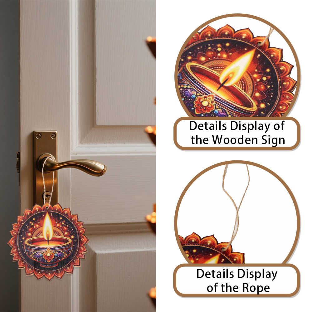 Diwali Themed Decor - Wooden C - Lighting Decor For Diwali ulasan dan harga