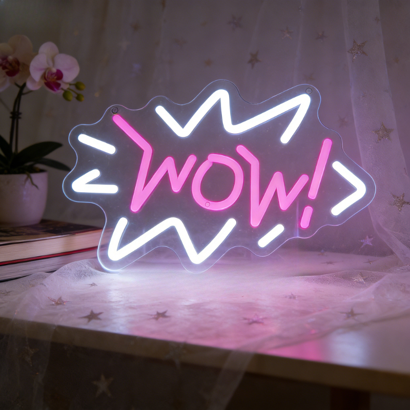 Wow Neon Sign LED Night Light  - Lighting Decor Wow ulasan dan harga