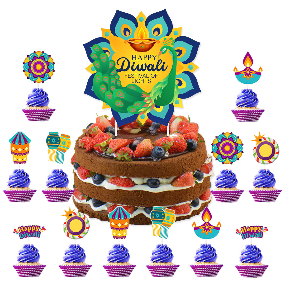 Diwali Theme Cake Decoration,H - Lighting Decor For Diwali ulasan dan harga