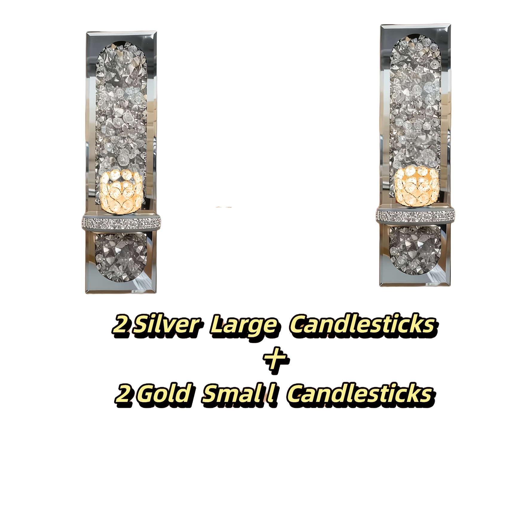2-Piece Elegant Golden Wall Ca - Candle Holder Set ulasan dan harga