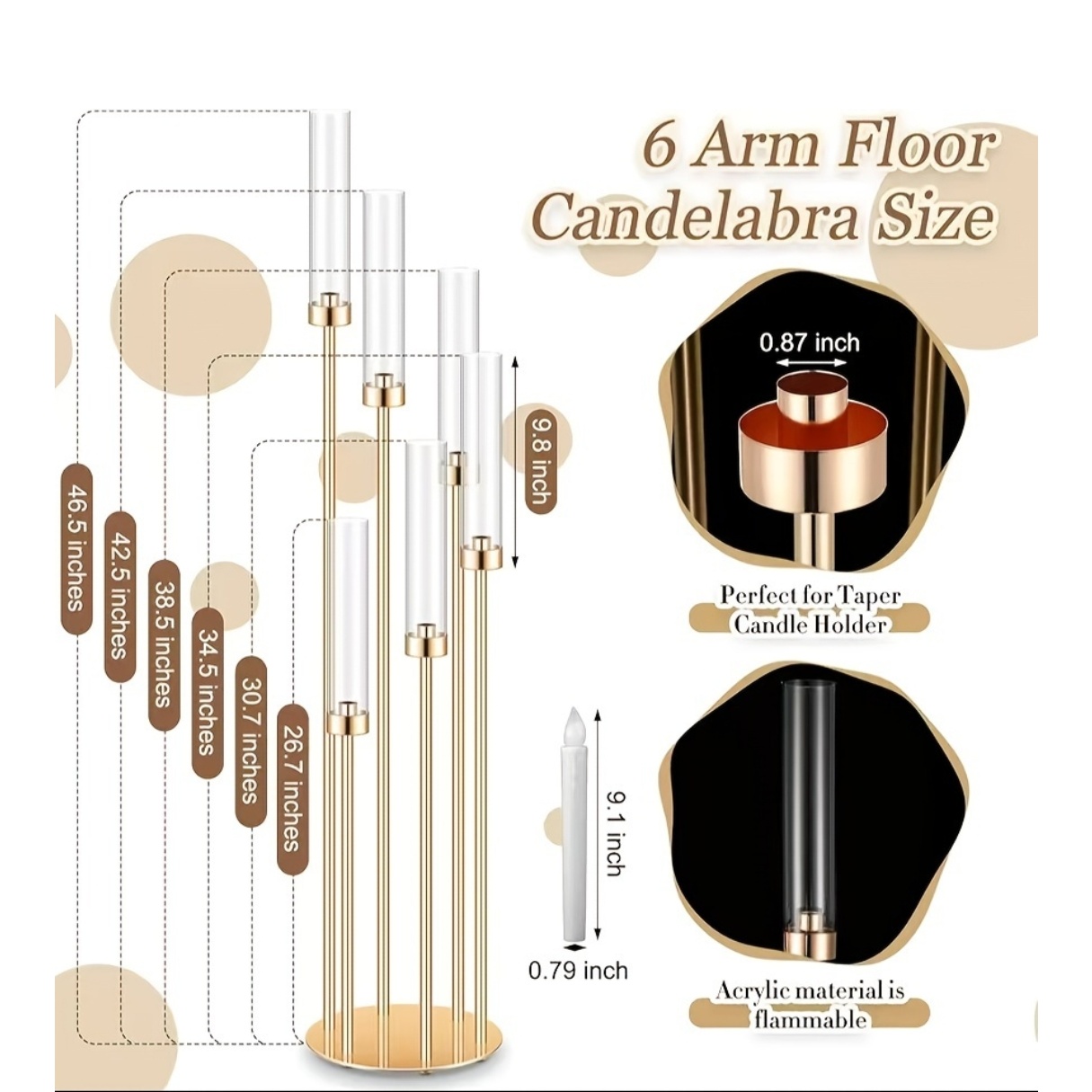 2 Sets Floor Candelabra 6 Arms - Candle Holder Set ulasan dan harga