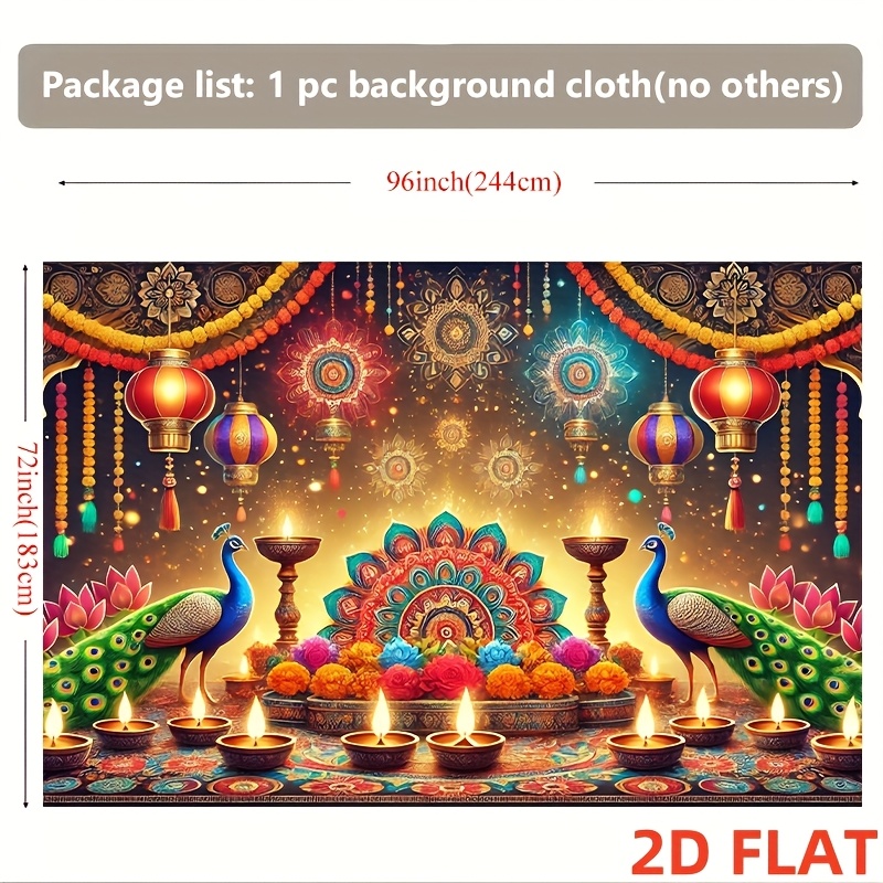 Diwali Peacock Lantern Tapestr - Lighting Decor For Diwali ulasan dan harga