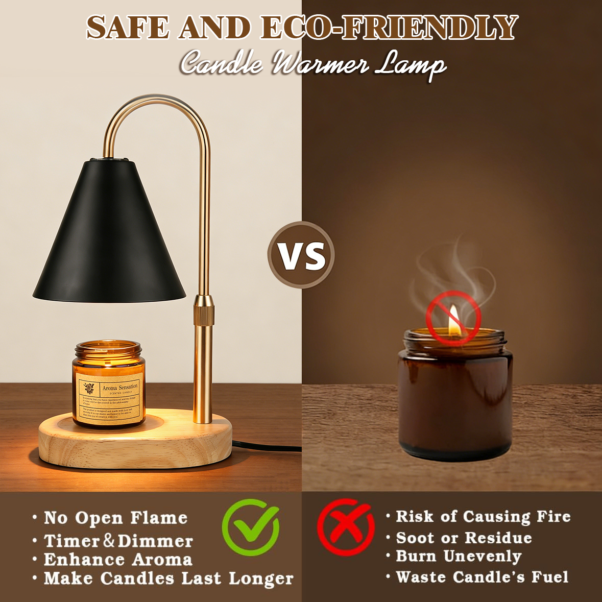 Black Candle Warmer Lamp with  - Lighting Decor Living Room ulasan dan harga