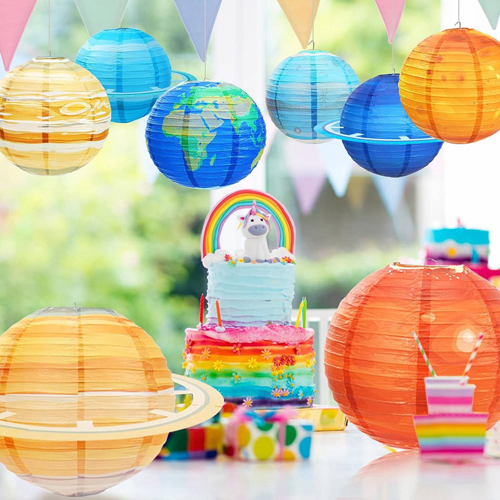 ABBP-16Pcs Space Paper Lantern - Lantern Paper Solar ulasan dan harga