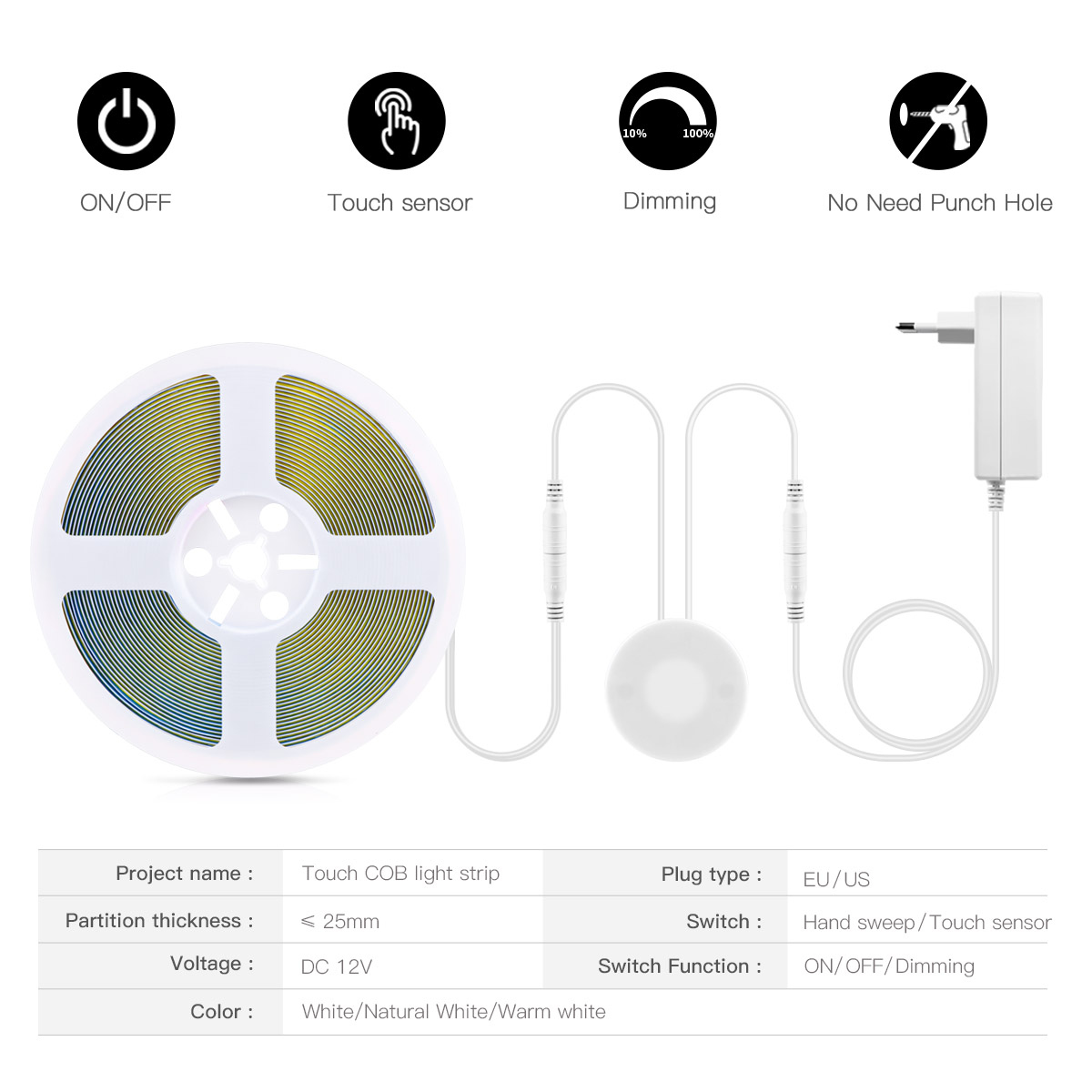 DC12V COB LED Light Strip With - Lighting Bolt Decor ulasan dan harga