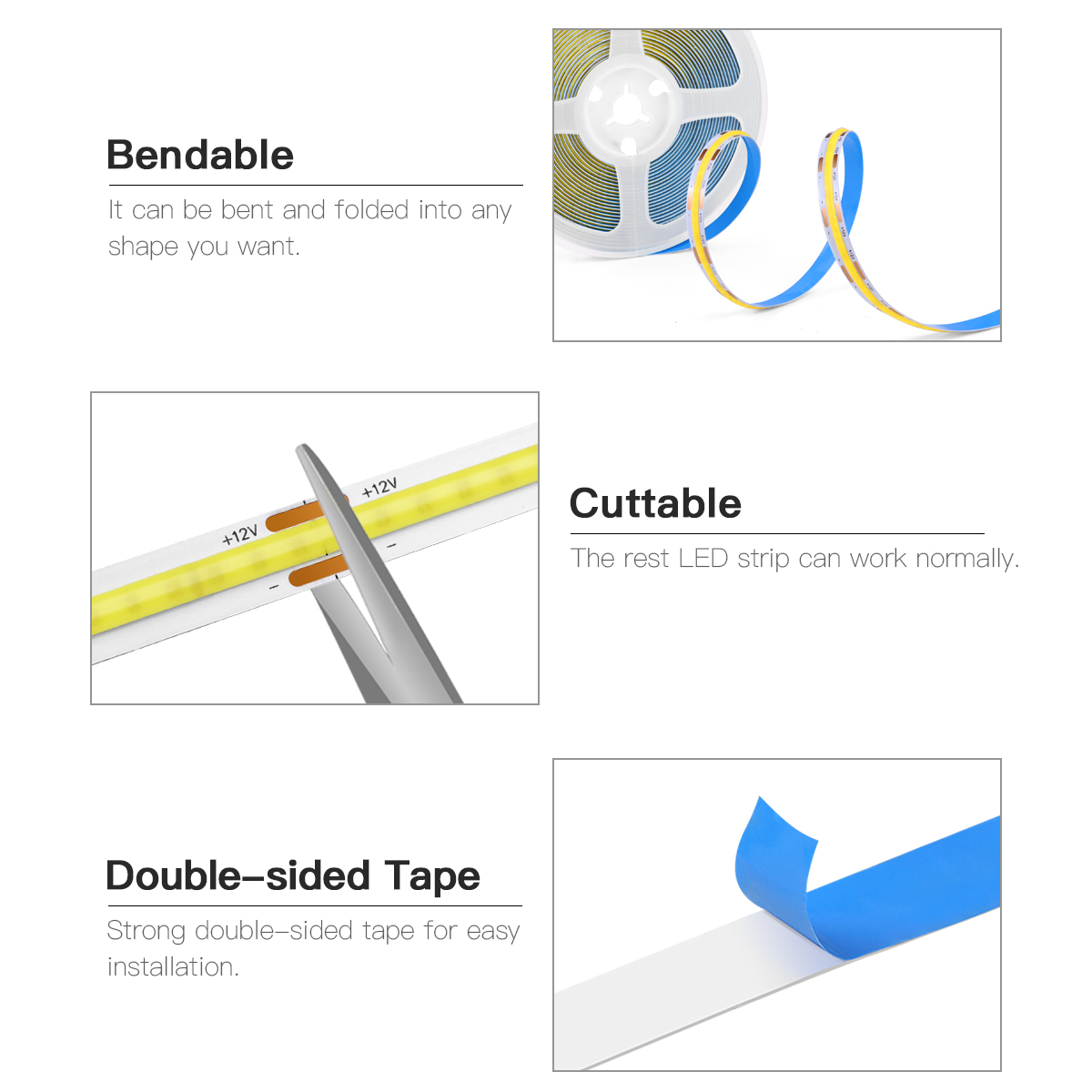 DC12V COB LED Light Strip With - Lighting Bolt Decor ulasan dan harga