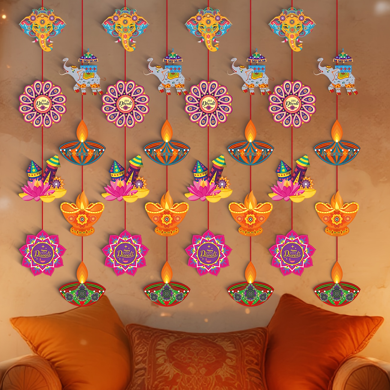 Happy Diwali Hanging Decoratio - Lighting Decor For Diwali ulasan dan harga