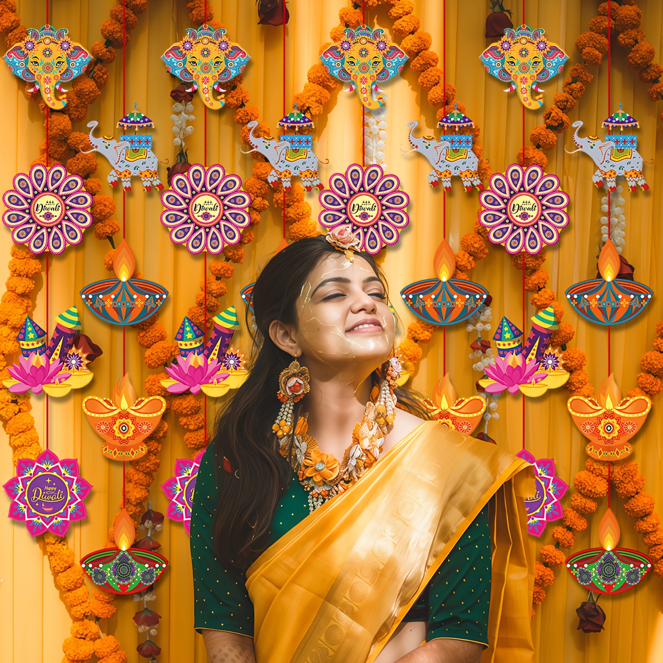 Happy Diwali Hanging Decoratio - Lighting Decor For Diwali ulasan dan harga