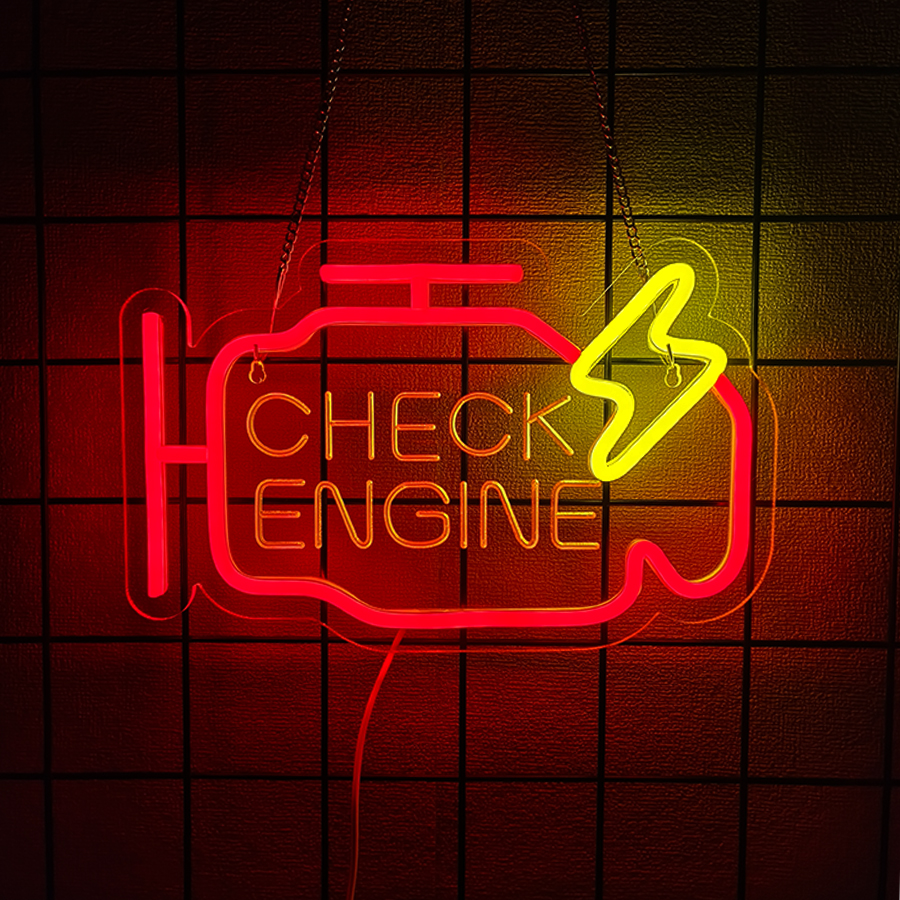 Check Engine Neon Sign For Wal - Garage Lighting Decor ulasan dan harga