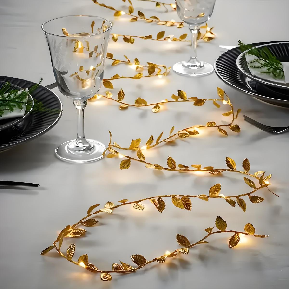 Led Romantic Golden Leaf Fairy - Lighting Decor For Diwali ulasan dan harga