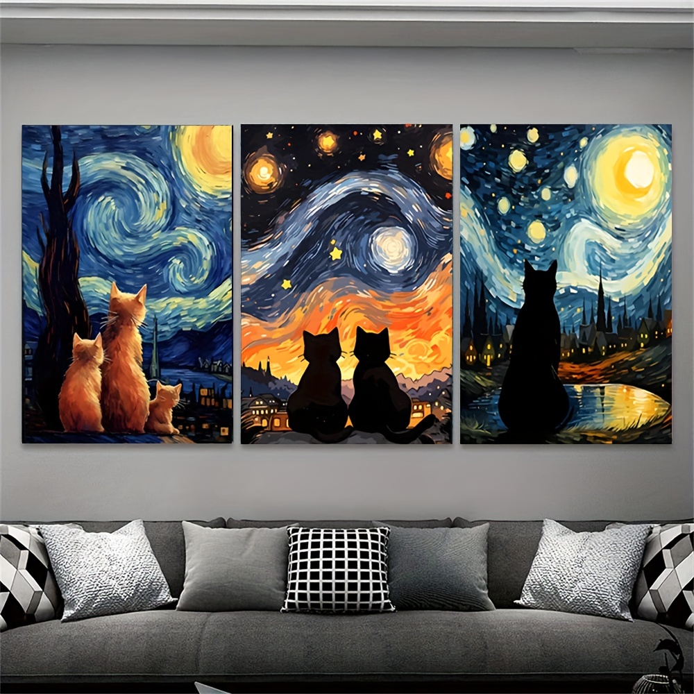 3pcs Unframed Canvas Art Print - Lighting Mcqueen Wall Decor ulasan dan harga