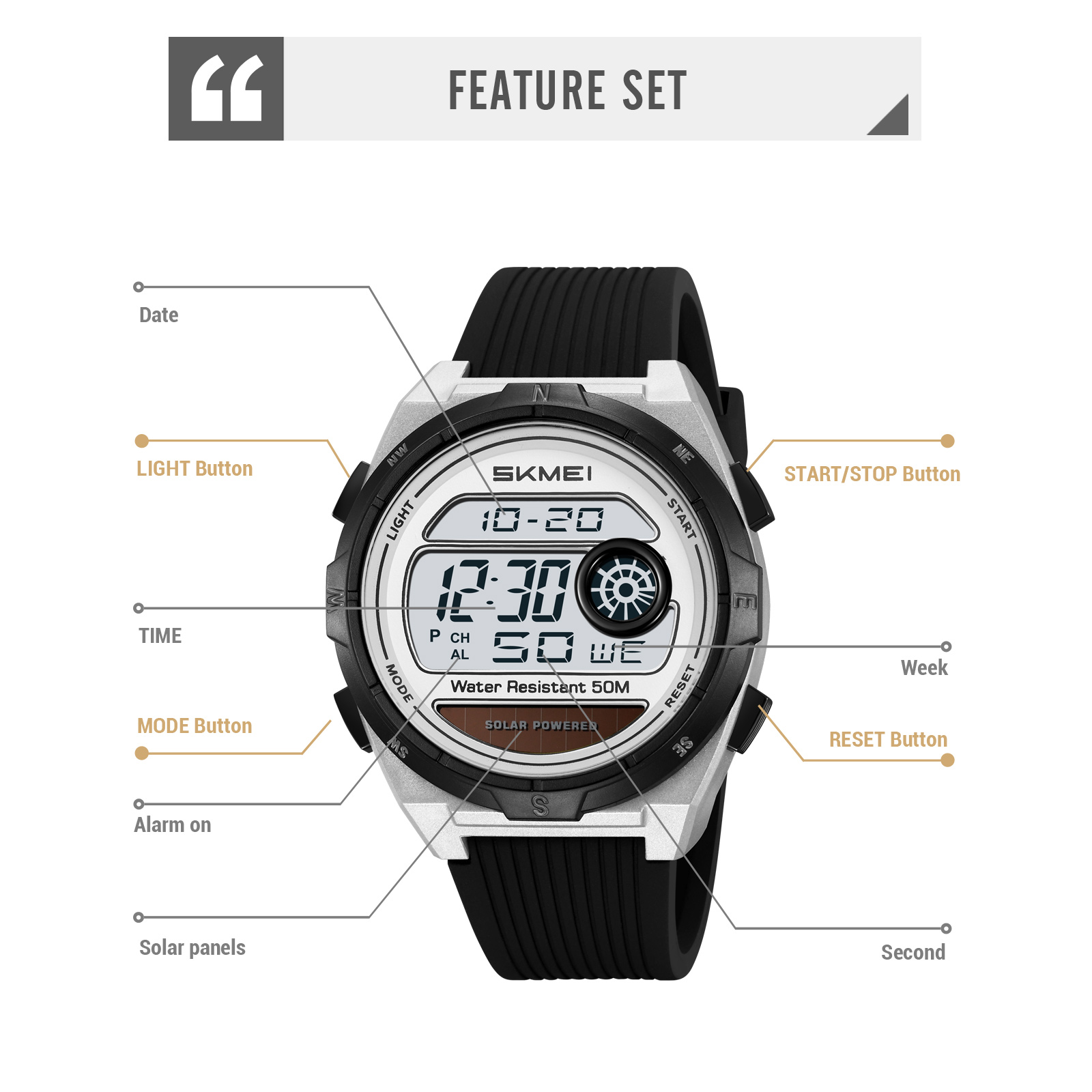 SKMEI 2436 Solar Digital Watch - Lantern Paper Solar ulasan dan harga
