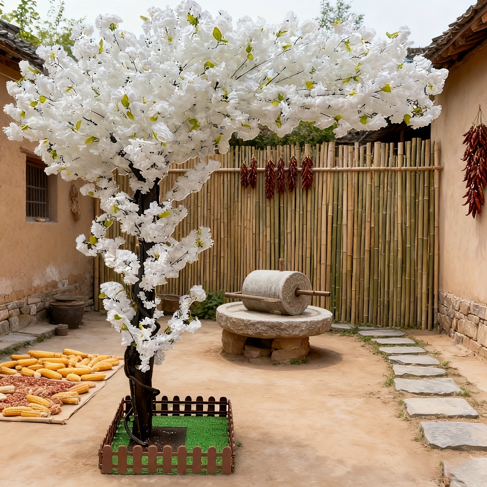 Artificial Cherry Blossom Tree - Lighting Decor Living Room ulasan dan harga