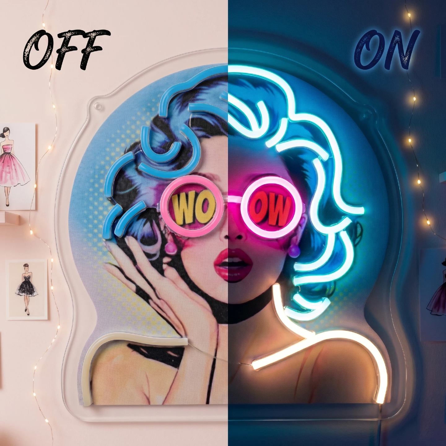 Aesthetic Neon Lights for Room - Lighting Decor Wow ulasan dan harga