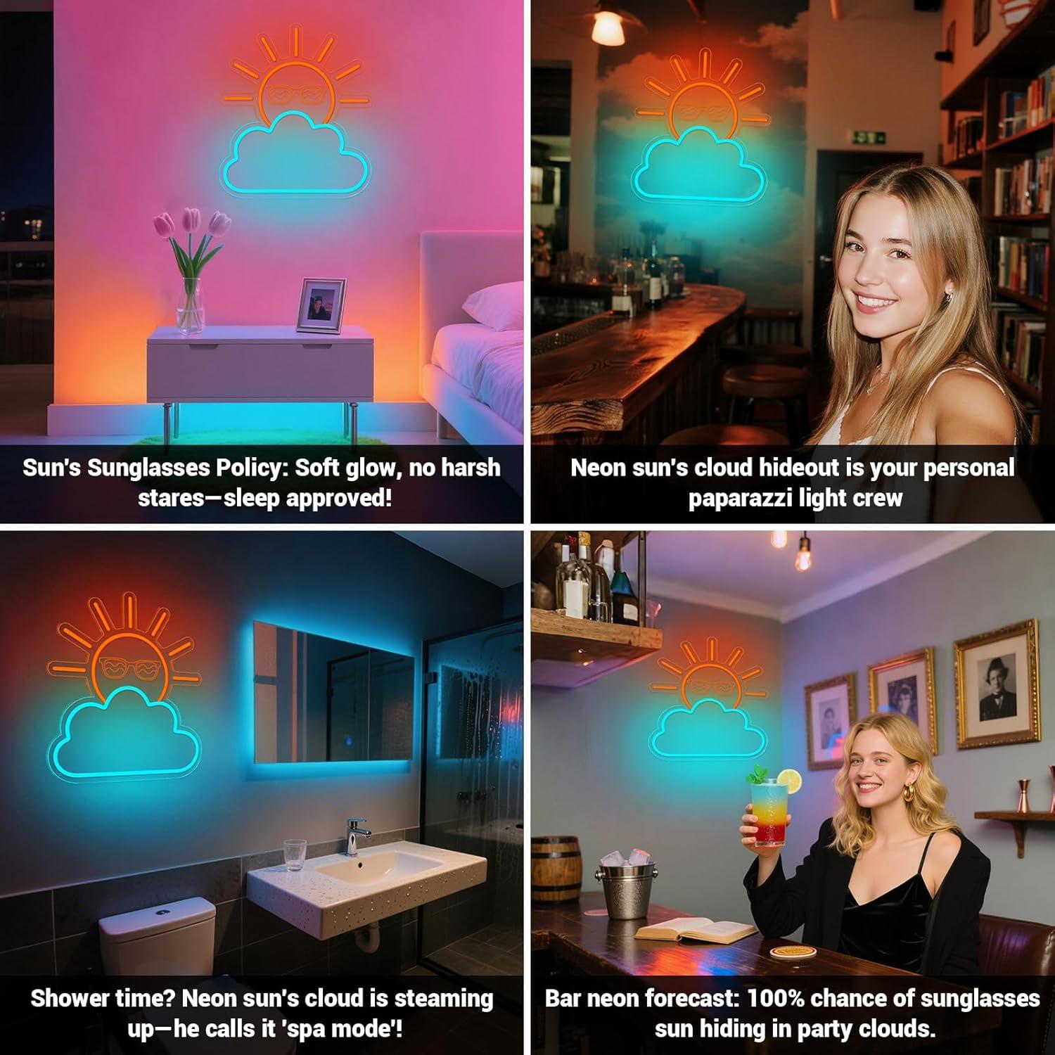 Sunrise Sunset Neon Sign USB P - Lighting Decor Living Room ulasan dan harga