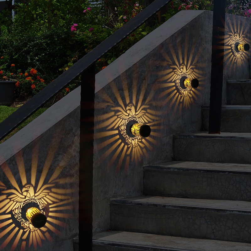 2 Pack Solar Fence Lights Meta - Lighting Metal Wall Decor ulasan dan harga