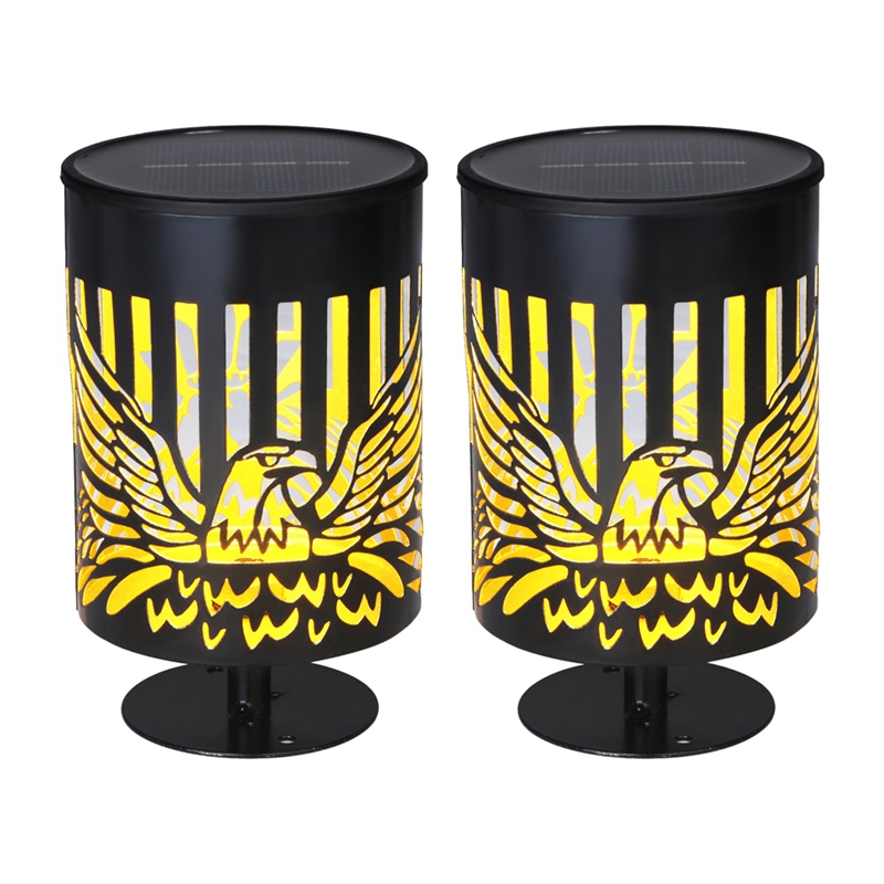 2 Pack Solar Fence Lights Meta - Lighting Metal Wall Decor ulasan dan harga