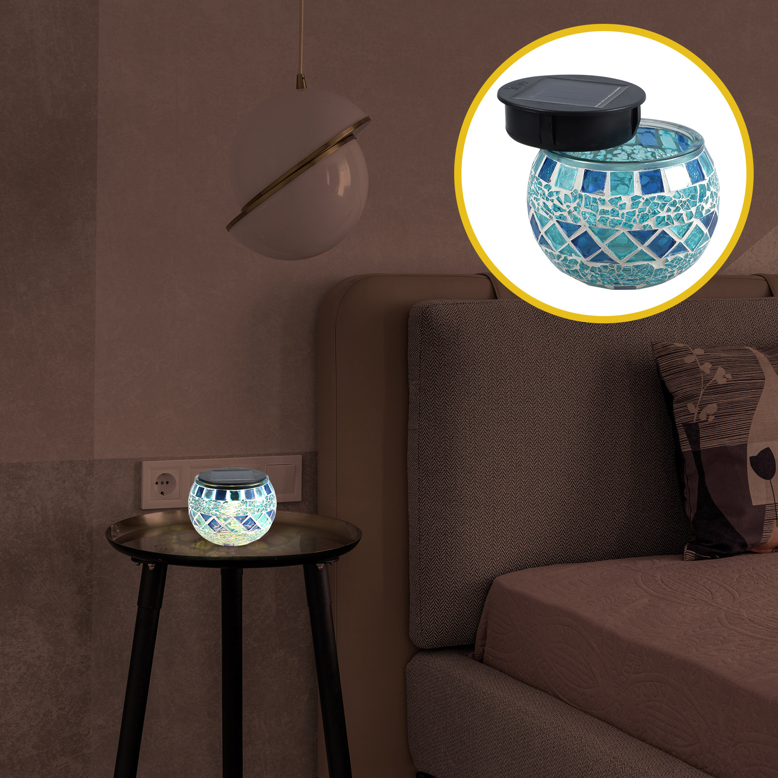 Mosaic Light Solar Glass Decor - Decor Lighting Solution ulasan dan harga