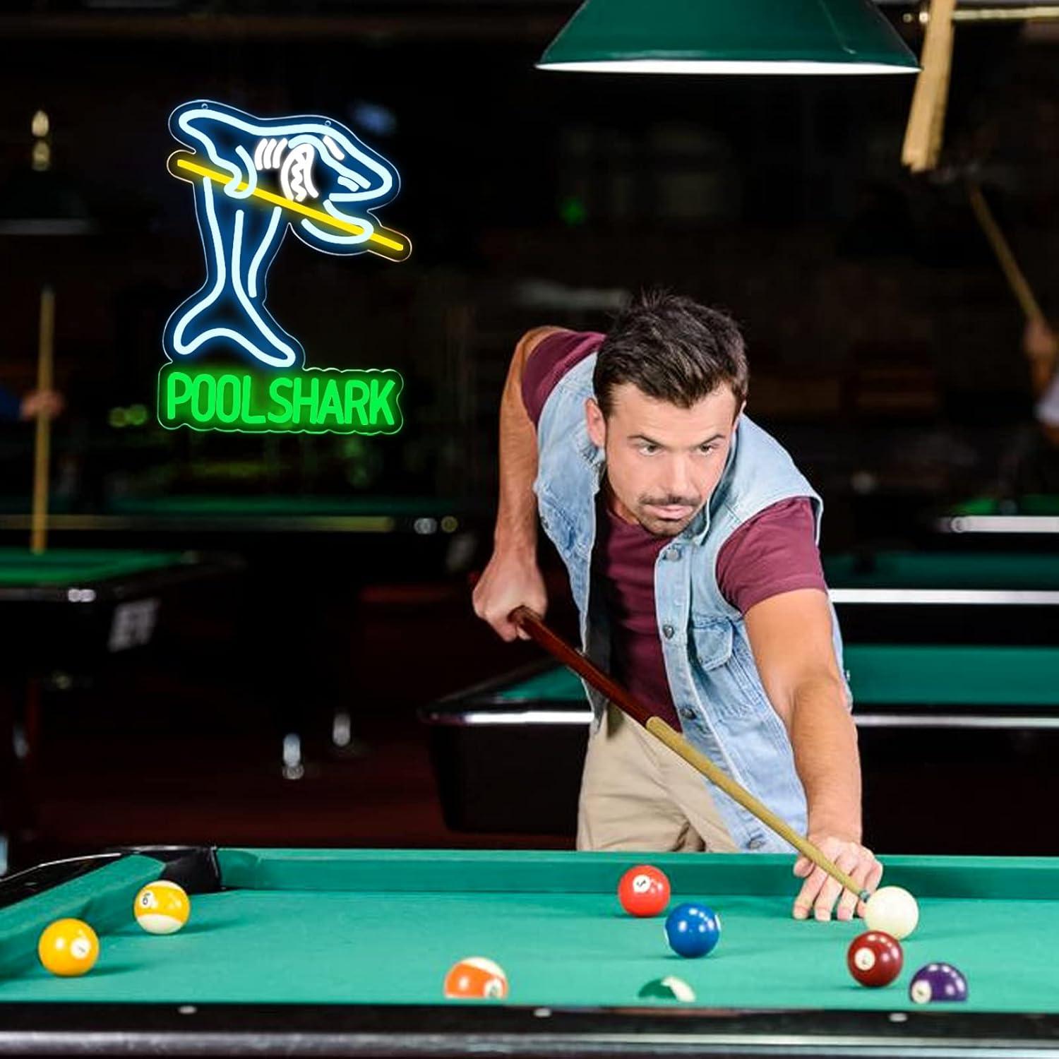 Pool Shark Billiards Neon Sign - Garage Lighting Decor ulasan dan harga
