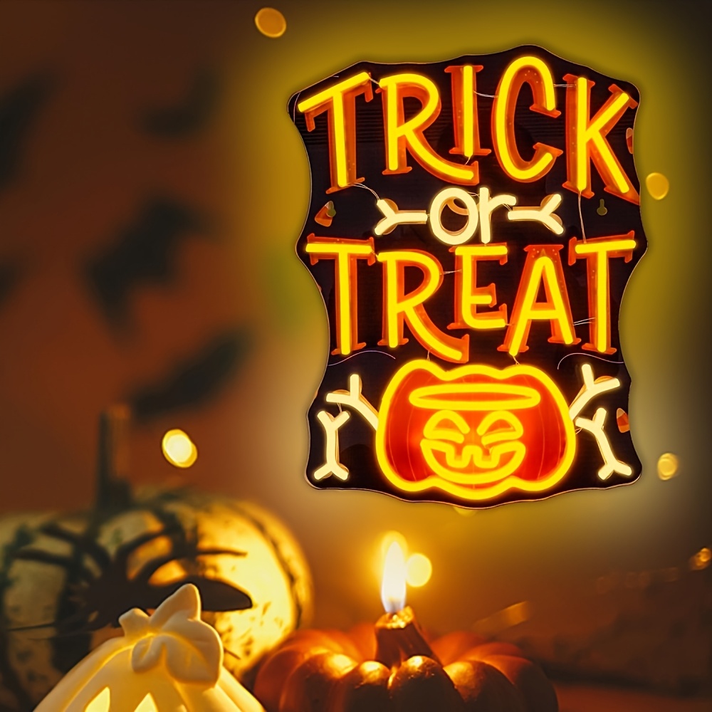 Trick or Treat Halloween Neon  - Home Decor Lighting Tricks ulasan dan harga